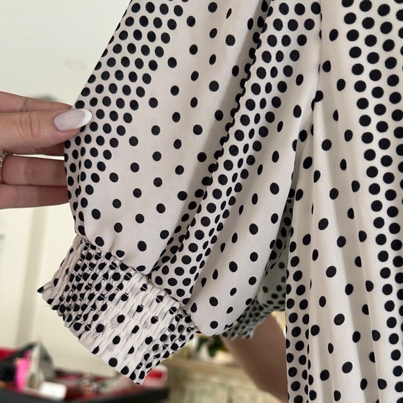 Tahari Black and White Polka Dot Maxi Dress - Picture 5 of 7